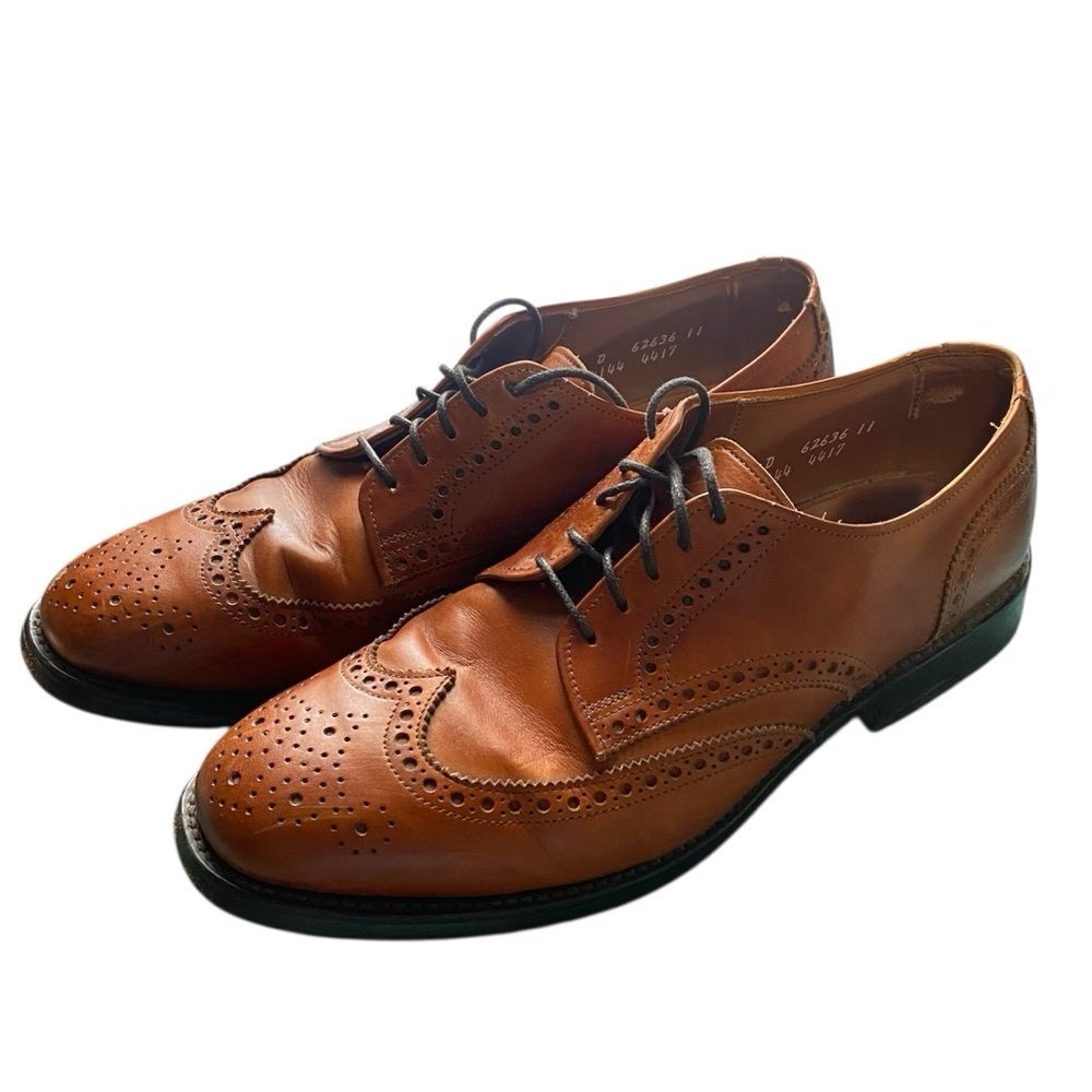 Allen Edmond Ashland Menโs 8D Brown Leather Wingtip Derby Oxford | Made in USA